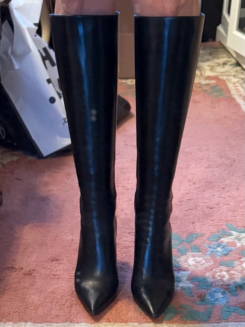 Jimmy Choo Black Over-the-Knee Pointed Toe Boots - Picture 8 of 12